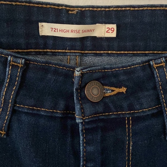 Levi’s 721 High Rise Skinny Jeans Women Size 29 Tall - Picture 2 of 8